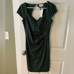 Emerald green knee length fitted dress size small